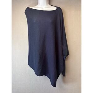 Peter Millar Women's One Size Navy 100% Cashmere Essential Knit Poncho Wrap Soft